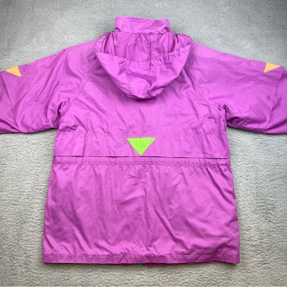 Vintage Vine Below Coat Womens Large Zepel Treated Colorful Funky 80s Zip Snap - Picture 8 of 12